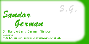 sandor german business card